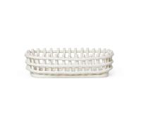 Ferm Living Cesta ovalada Ceramic trenzada 15x30 cm Off white