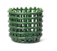 Ferm Living Cesta trenzada Ceramic Ø16 cm Emerald Green