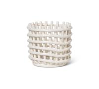 Ferm Living Cesta trenzada Ceramic Ø16 cm Off white