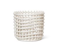 Ferm Living Cesta trenzada Ceramic Ø23.5 cm Off white