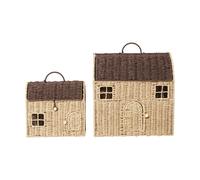 Ferm Living Cestas de almacenaje con forma de casa Casu. 2 piezas Natural-dark brown