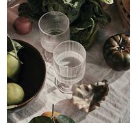 ferm LIVING Copa de vino Ripple, transparente, 270 ml, cristal, set de 2