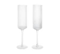 Ferm Living Copas de champán Ripple Champagne flutes 15 cl. 2-pack Clear