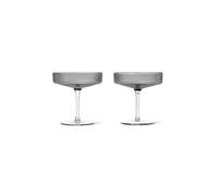 ferm LIVING - Ripple Champagne Saucers Set of 2 Smoked Grey