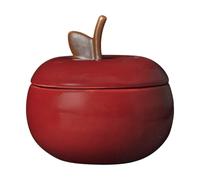 Ferm Living Cuenco de cerámica con tapa Apple Deep red. Ø9.5 cm