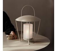 ferm LIVING Farol Abri, beige, acero inoxidable, vidrio, Ø 30 cm