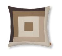 Ferm Living Funda de cojín Border patchwork 50x50 cm Coffee-dark sand