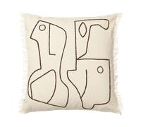 Ferm Living Funda de cojín Figure 50x50 cm Blanco roto - Café