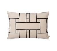 Ferm Living Funda de cojín Lattice Offset Off-white-black. 40x60 cm