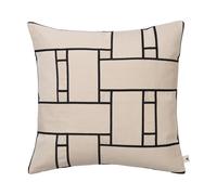 Ferm Living Funda de cojín Lattice Offset Off-white-black. 50x50 cm
