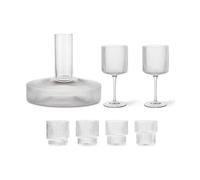 Ferm Living Jarra y vaso Ripple 17 piezas - Transparente