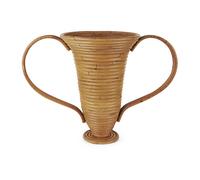 ferm LIVING Jarrón Amphora, ratán, tejido, altura 30 cm