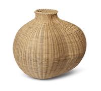 Ferm Living Jarrón Bola Ratán Trenzado/Natural