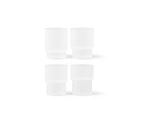 FERM LIVING Juego de 4 vasos de agua RIPPLE Frosted blanco