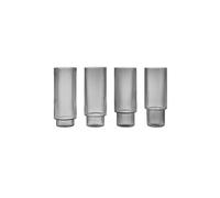 FERM LIVING Juego de 4 vasos de tubo RIPPLE Smoked Grey transparente