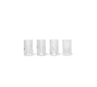 FERM LIVING Juego de 4 vasos RIPPLE Clear transparente