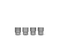 FERM LIVING Juego de 4 vasos RIPPLE Small Smoked Grey gris