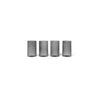 FERM LIVING Juego de 4 vasos RIPPLE Smoked Grey gris