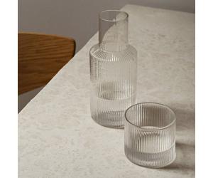 ferm LIVING Juego de jarra Ripple Small, transparente, vidrio, 2 piezas