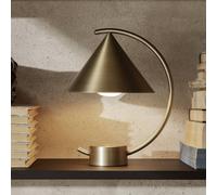 ferm LIVING Lámpara de mesa LED recargable Meridian, latón, atenuable