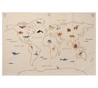 Ferm Living Mapa de tela The world Offwhite
