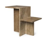 Ferm Living Mesa auxiliar Distinct 59.5x35x50 cm Dark Brown Travertine