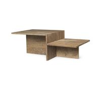 Ferm Living Mesa de centro Distinct Dark Brown Travertine