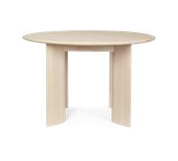 Ferm Living Mesa de comedor Bevel Ø117 cm Haya blanca aceitada