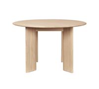 Ferm Living Mesa de comedor Bevel Ø117 cm Roble aceitado blanco
