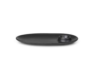 Ferm Living Plato de desayuno Flow 14x23.5 cm Black