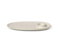 Ferm Living Plato de desayuno Flow 14x23.5 cm Off-white speckle