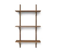Ferm Living Repisa Sector triple narrow Smoked Oak. brass