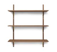 Ferm Living Repisa Sector triple wide Smoked Oak. brass