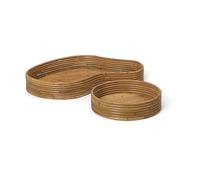 ferm LIVING - Isola Trays Set of 2 Natural Stained