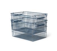 Ferm Living Set de 2 cestas Cala apilables Dark blue. 36.2x26.2x20.2 cm