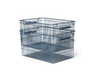 Ferm Living Set de 2 cestas Cala apilables Dark blue. 36.2x26.2x20.2 cm