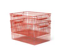 Ferm Living Set de 2 cestas Cala apilables Poppy red