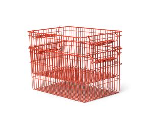 Ferm Living Set de 2 cestas Cala apilables Poppy red