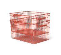 Ferm Living Set de 2 cestas Cala apilables Poppy red. 36.2x26.2x20.2 cm