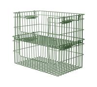 Ferm Living Set de 2 cestas Cala apilables Verdant green. 28.7x18x13 cm