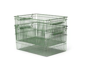 Ferm Living Set de 2 cestas Cala apilables Verdant green