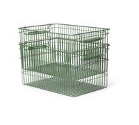 Ferm Living Set de 2 cestas Cala apilables Verdant green. 36.2x26.2x20.2 cm