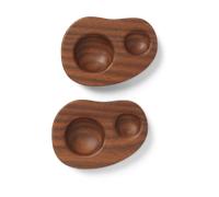 Ferm Living Set de 2 hueveras Cairn Dark brown