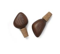 ferm LIVING - Cairn Wine Stoppers Set of 2 Dark Brown
