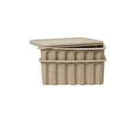FERM LIVING Set de cajas de almacenamiento de pulpa de papel grande 2 unidades marrón claro