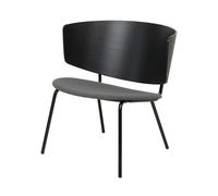 Ferm Living Sillón con asiento tapizado Herman Negro con asiento textil en gris oscuro