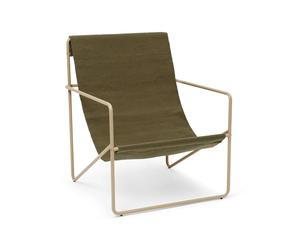 Ferm Living Sillón Desert Olive. base cashemere