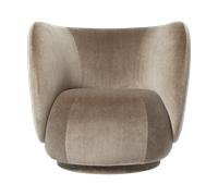 Ferm Living Sillón Rico lounge chair Devoré velvet-Flint grey