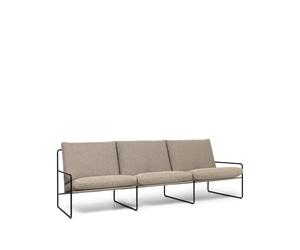 Ferm Living Sofá de 3 plazas Desert Tela dark sand. base negra