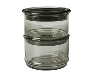 Ferm Living Tarros apilables Boya 2 piezas. smoked grey